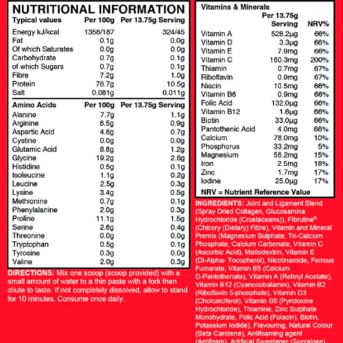 Vitacoll Gold Collagen Powder with Glucosamine Hydrochloride, Orange Passionfruit Flavor 415g Vitacoll