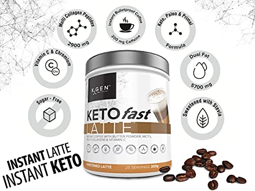 Instant Bulletproof Keto Coffee Creamer UK Made Collagen Latte | Butter Powder, Coconut MCTs & Vitamin C K GEN ketogenic enhancement