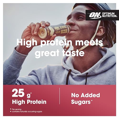 Optimum Nutrition High Protein Shake Bottles, Ready To Drink Healthy Snacks, No added Optimum Nutrition