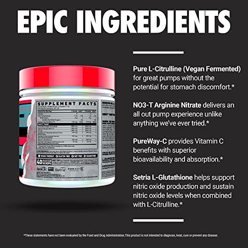 GHOST Pump Nitric Oxide Powder, Peach - 40 Servings - Sugar-Free & Stim-Free Pre GHOST