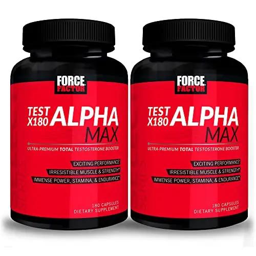 FORCE FACTOR Test X180 Alpha Max, 2-Pack, Total Testosterone and Nitric Oxide Booster