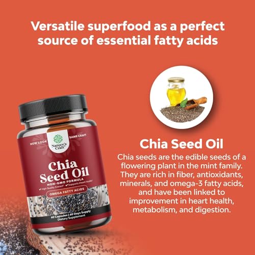 Potent Chia Seed Extract Pills for Men and Women Natural Supplement for Weight Loss Natures Craft