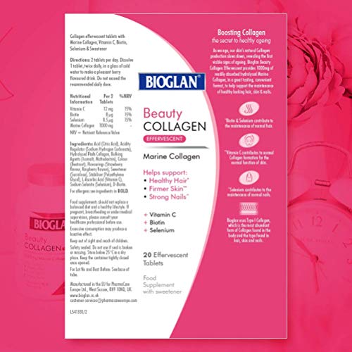 Bioglan Collagen Effervescent | 1000mg | Hydrolysed Marine Collagen Bioglan