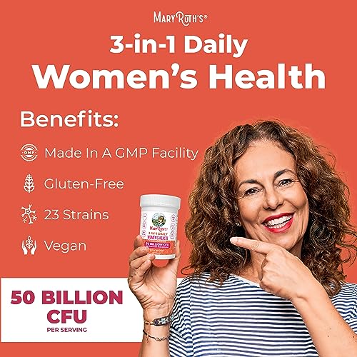 MaryRuth's 3-in-1 Daily Health Probiotics for Women | Clinically Tested | Hormone Support MaryRuth Organics
