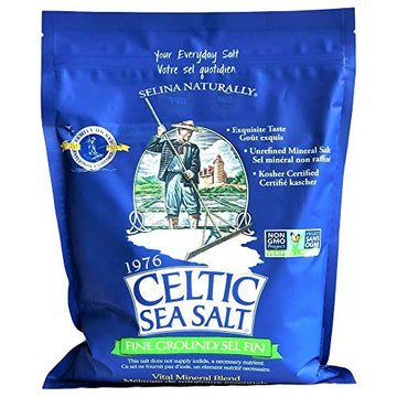 Fine Ground Classic Celtic Sea Salt – (1) 5 Pound Bag of Nutritious, Great for Cooking
