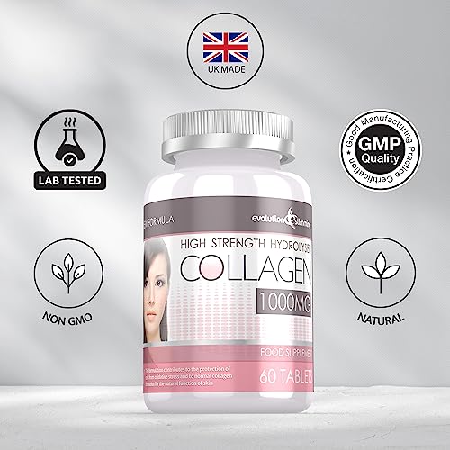 Hydrolysed Collagen High Strength 1,000mg for Hair, Skin & Nails, 60 Tablets, Evolution Slimming Evolution Slimming