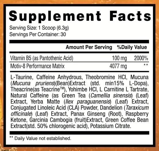Motiv-8 Pre-Workout Peformance, Sugar Free Pre-Workout, Boost Energy and Focus, Improve Workouts, Enhances Mood (30 Servings, Mixed Berries)