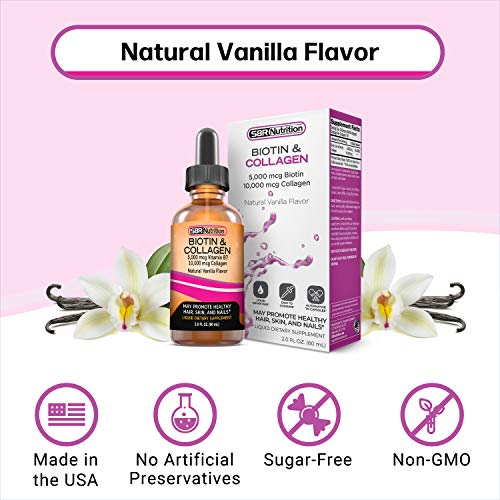 SBR Nutrition Biotin and Collagen Liquid Drops Daily Food Supplement, Vitamins SBR Nutrition