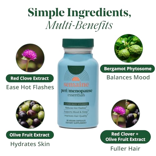 Semaine Peri/Menopause Bundle for Thicker Hair, Hot Flashes, Deeper Sleep, Fewer Cravings, Better Moods Semaine