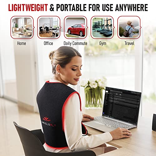 LuminousRLT Red Light Therapy Pad, Adjustable Infrared Light Therapy Back Wrap