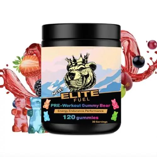 Pre Workout Gummies Elite Fuel - Endless Energy, Instant Strength Gain, Intense Pump