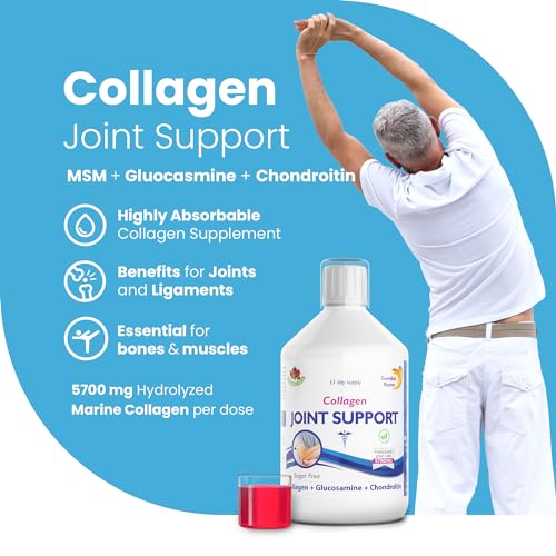 Swedish Nutra Joint Support Collagen - Pack of 500ml, 33 Day Supply | Berry Flavour | with Vitmain C & Glucosamine Swedish Nutra