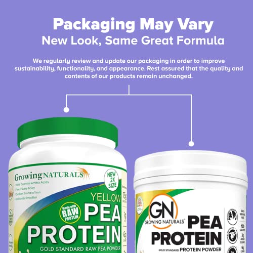 Growing Naturals | Vanilla Raw Pea Powder 15g Plant Protein | 2.8G BCAA, Low-Carb Growing Naturals