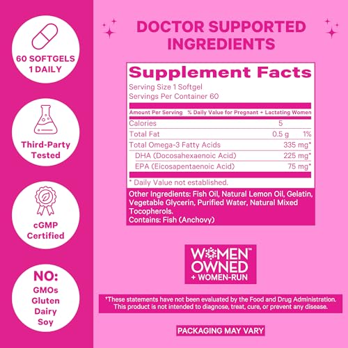 Pink Stork Prenatal DHA - Omega 3 Fish Oil Supplements with DHA and EPA, Pregnancy