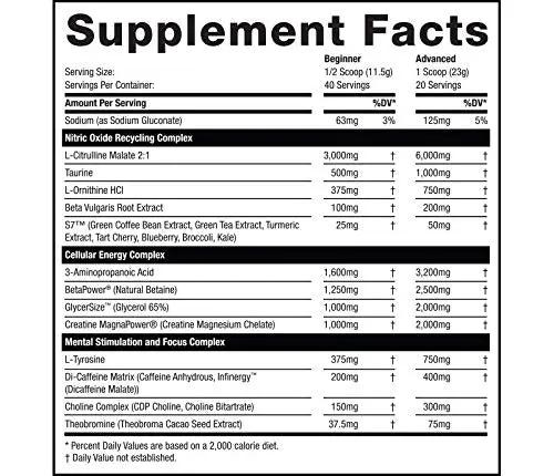 Rhino Black® Pre Workout V2 - Preworkout Powder Supplement for Men & Women - 460 Grams (Blue Demon, 20 Servings)