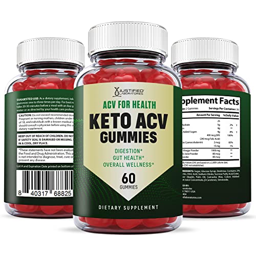 Justified Laboratories ACV for Health Keto ACV Gummies 1000MG with Pomegranate Juice Justified Laboratories