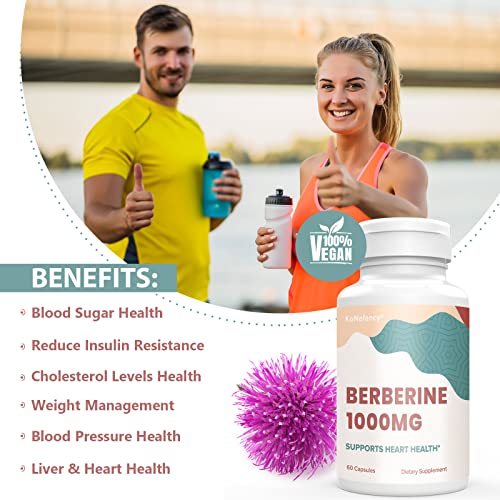 KoNefancy Berberine HCL Supplement 1000mg, High Absorption Berberine Plus Vegan KoNefancy