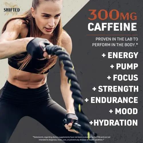SHIFTED Maximum Pre Workout Powder, Energy & Focus Supplement with Creatine Monohydrate, Beta Alanine, Caffeine, Electrolytes, Pre-Workout Drink Mix, Muscle Pump/Growth Support, Berry, 20 Servings