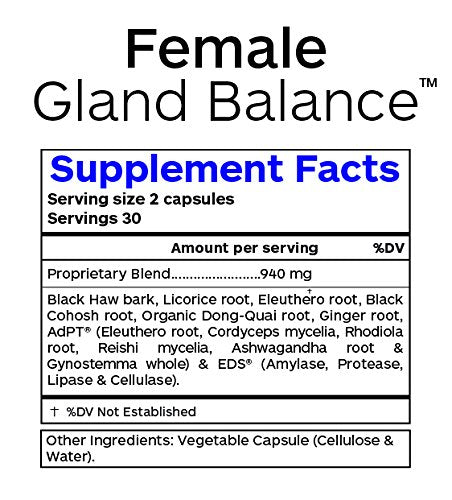Female Gland Balance - Hormone Support - 60 Vegetarian Capsules