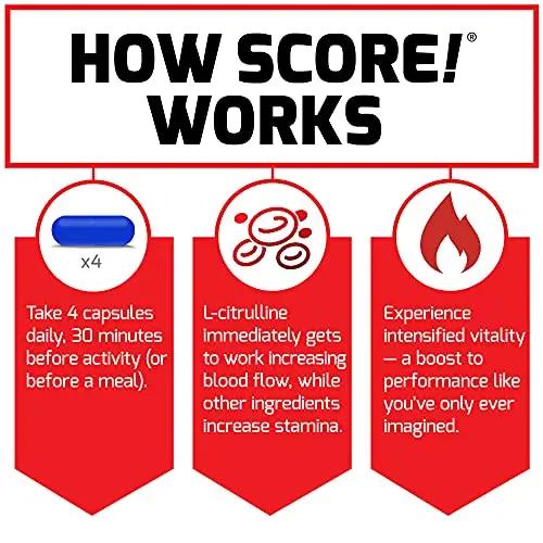 FORCE FACTOR Score!, 2-Pack, Nitric Oxide Supplement for Men, Nitric Oxide Booster with L-Citrulline and Tribulus terrestris to Improve Blood Flow and Enhance Performance, 152 Capsules