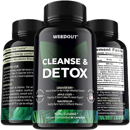 WEEDOUT Total Cleanse Detox Pills - Full Body Cleanser Detox - Fast Toxin Rid - Natural