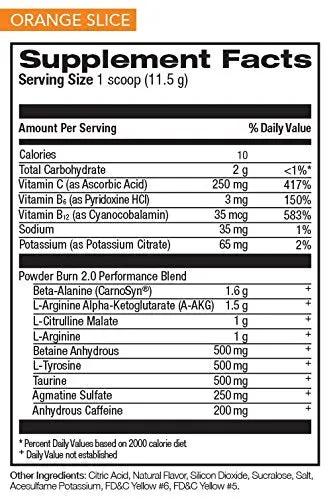 Powder Burn 2.0 Orange 35 Serving,14.24 Ounce