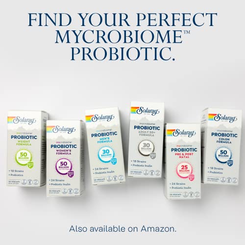 SOLARAY Mycrobiome Probiotic Women’s Formula, 24 Strains Plus Prebiotic Inulin SOLARAY