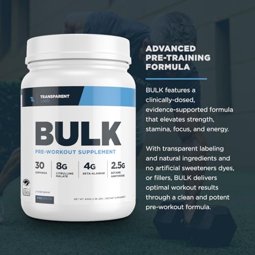 Transparent Labs Bulk Pre Workout Powder - Naturally Sweetened Advanced Pre-Workout Transparent Labs