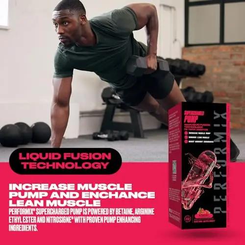 PERFORMIX Supercharged Pump - Nitrosigine® and Betaine Pre Workout Supplement - Muscle Pump Accelerator with Arginine Ethyl Ester - Endurance and Strength Booster for Hardcore Traning (80 Capsules)