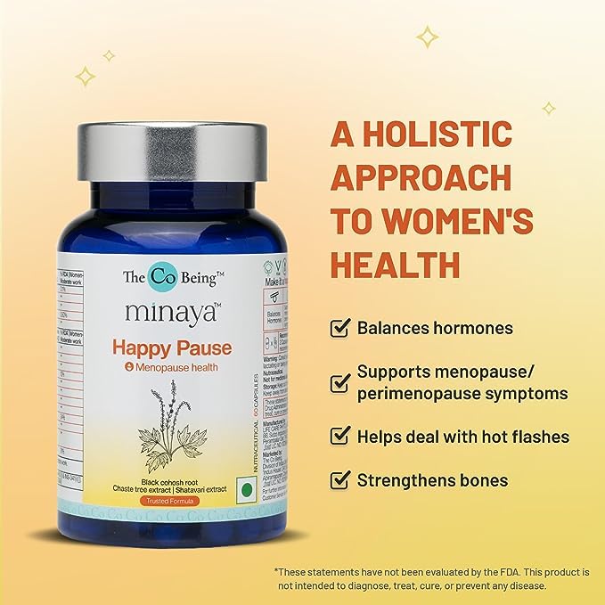 Happy Pause Capsules, Menopause Supplements for Women, Natural Support for Hot Flashes, Hormone generic