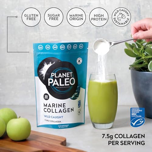Pure Marine Collagen Powder (60 Servings, 450g) | for Healthy Skin, Hair and Nails, and Gut Health Planet Paleo