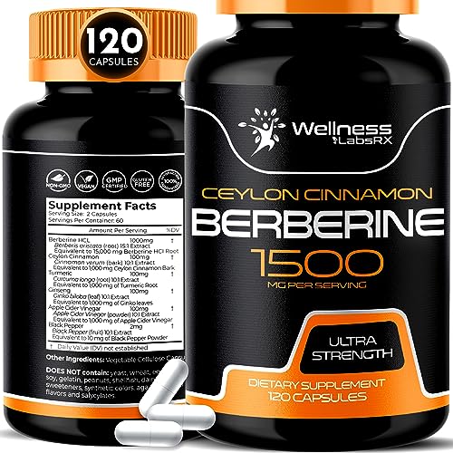 WELLNESS LABSRX Berberine Supplement 1500mg - Liposomal Berberine with Ceylon