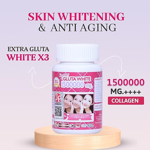Supreme Gluta White 1500000mg for Skin Lightening, Skin Moisturizer, Collagen Stimulator Healthy Supreme Gluta White