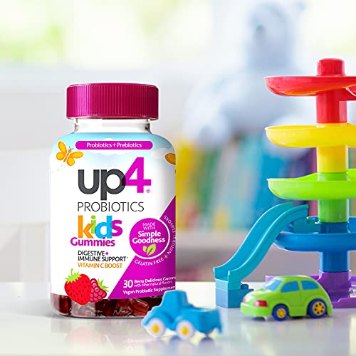 up4 Kids Probiotic Gummies, Digestive and Immune Support with Prebiotics and Vitamin C up4