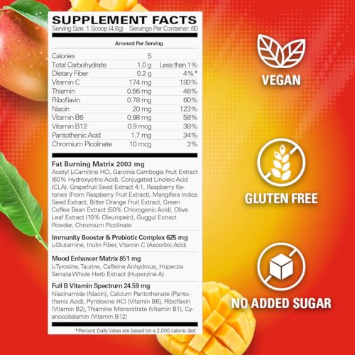 EHP Labs OxyShred Thermogenic Pre Workout Powder & Shredding Supplement - Clinically EHP Labs