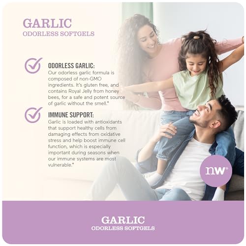 NatureWise Garlic Odorless Softgels 1500mg Support Teeth & Immune System Health NatureWise