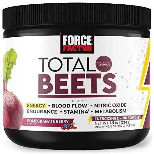 Force Factor Total Beets Energy Drink Mix, Superfood Beet Root Powder with Nitrates