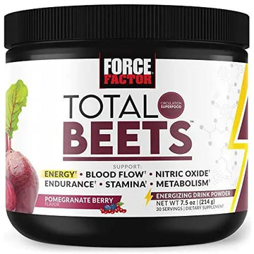 Force Factor Total Beets Energy Drink Mix, Superfood Beet Root Powder with Nitrates