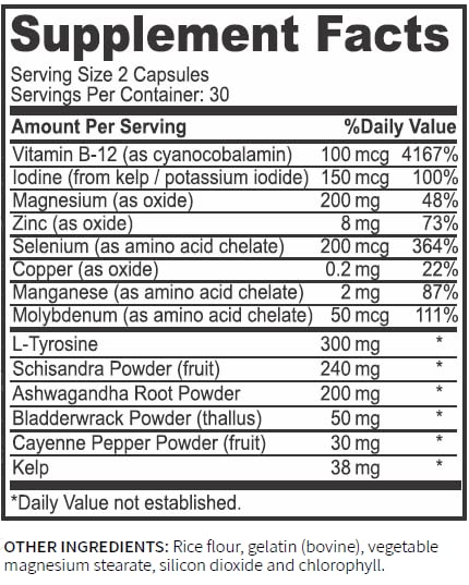 Research Labs Thyroid Support + Iodine Supplement - Energy, Metabolism, Focus Research Labs