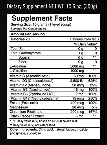 MTN OPS Enduro Nitric Oxide Supplement & Energy Drink Mix with L Arginine & L Citrulline, Boost Oxygen with Caffeine Free Pre Workout, Black Cherry Flavor, 30 Servings