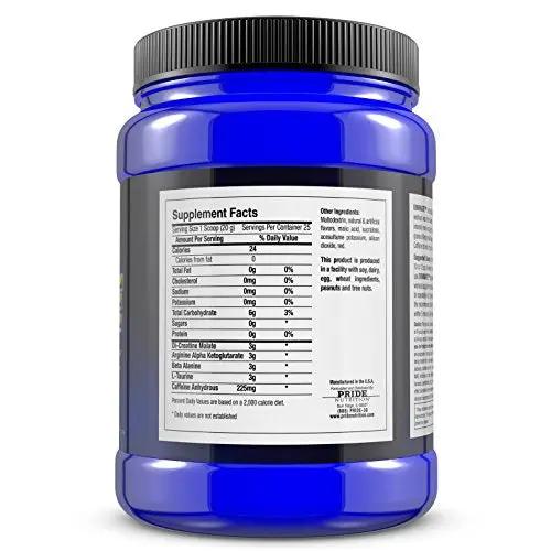 Pride Nutrition Dominate X Pre Workout Supplement - 500g Nitric Oxide & Creatine Pre-Workout Drink for Energy and Endurance - for Men and Women - 25 Servings (Fruit Punch)