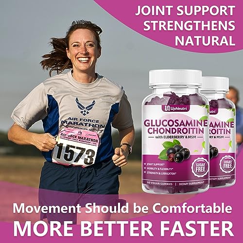 UPNEUTRI Glucosamine Chondroitin Gummies Sugar Free, Extra Strength 1500mg Glucosam UPNEUTRI