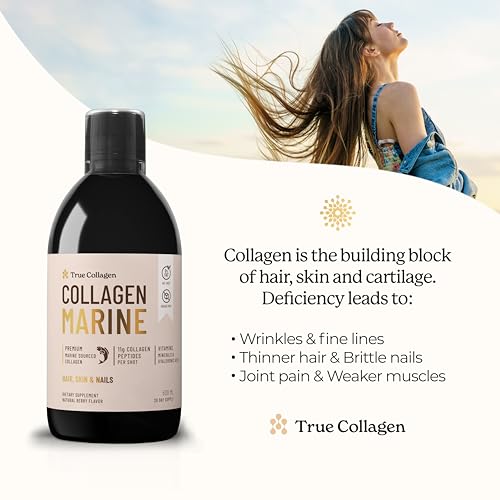 True Collagen - Premium 11000mg Collagen Marine I Pure Hydrolyzed Collagen (Type I & III) True Collagen