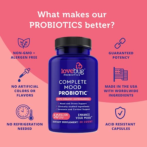 Lovebug Complete Mood Probiotic | 10 Clinically Studied Probiotic Strains & Patented lovebug PROBIOTICS