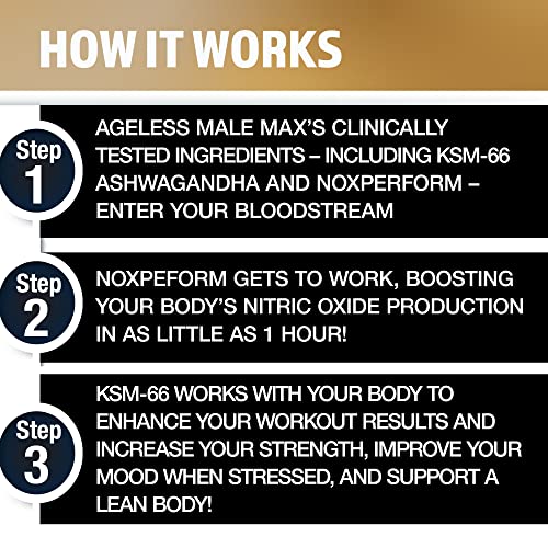 Ageless Male Max Chewable Nitric Oxide Booster Supplement for Men – High Potency New Vitality