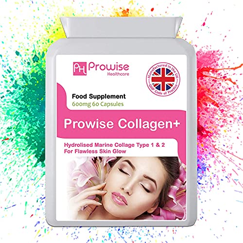 Marine Collagen Type 1 and Type 2 1200mg - 60 Capsules | UK Manufactured PH PROWISE Healthcare
