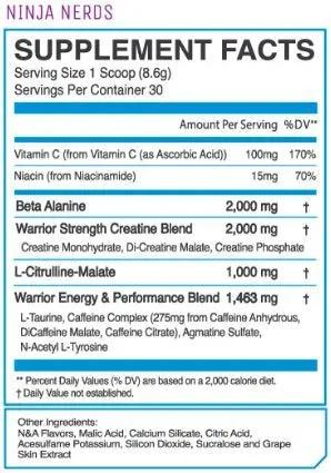 eFlow Nutrition ENRAGE Pre Workout - Energy, Focus, Pumps, and Strength - Ninja Nerds (30 Servings)