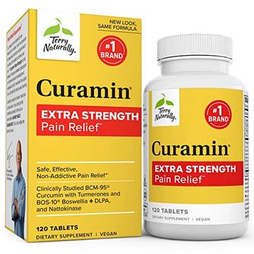 Terry Naturally Curamin Extra Strength - 120 Tablets - Non-Addictive Pain Relief Supplemen