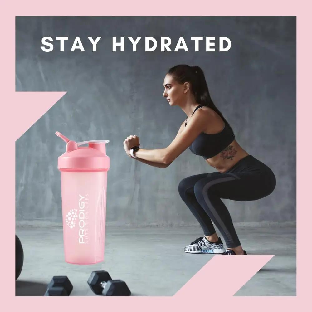 Protein Shaker 20oz Large Shaker Bottle Perfect for Workout Supplements, Protein powder, Sports drinks, BCAA'S, Meal Replacement, BPA Free, Fitness Enthusiasts Athletes - Pink