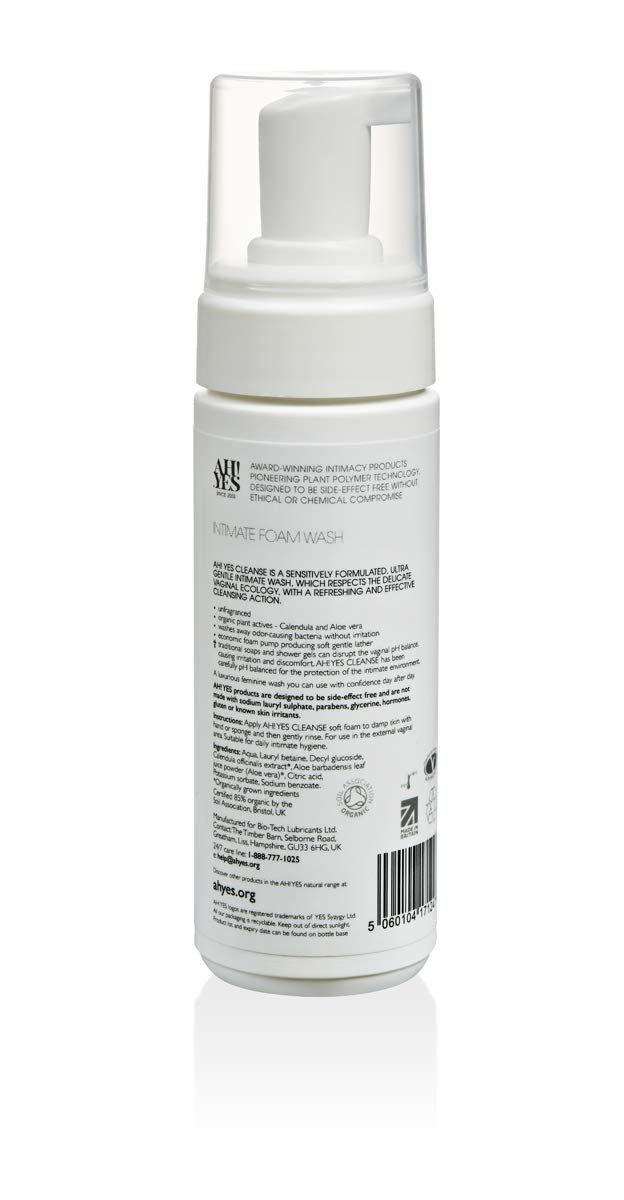 AH! YES CLEANSE Gentle, Organic Foaming Feminine Wash- Unfragranced, pH Matched Vaginal Wash AH! YES